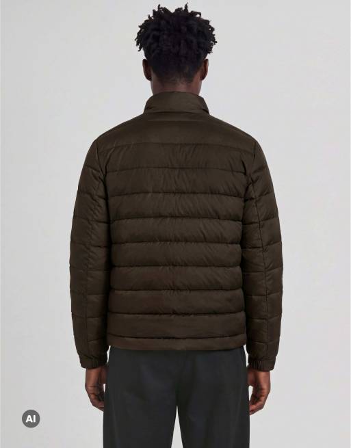 Lyle & Scott Mid jackets heat reactive quilted jacket in y709 washed brown / cove, 7 of 7