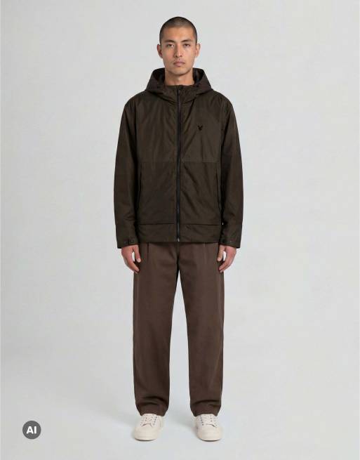 Lyle & Scott Mid jackets heat reactive shell jacket in y709 washed brown / cove, 6 of 7