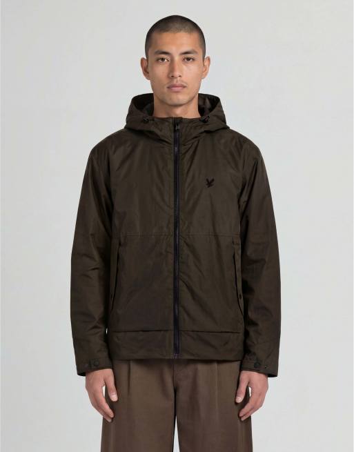 Lyle & Scott Mid jackets heat reactive shell jacket in y709 washed brown / cove, 7 of 7