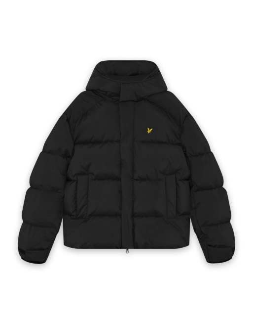Lyle & Scott Mid jackets hooded puffer jacket in z865 jet black, 5 of 6