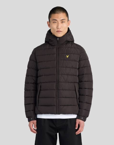 Lyle & Scott Mid jackets hooded quilted jacket in z865 jet black - view 1