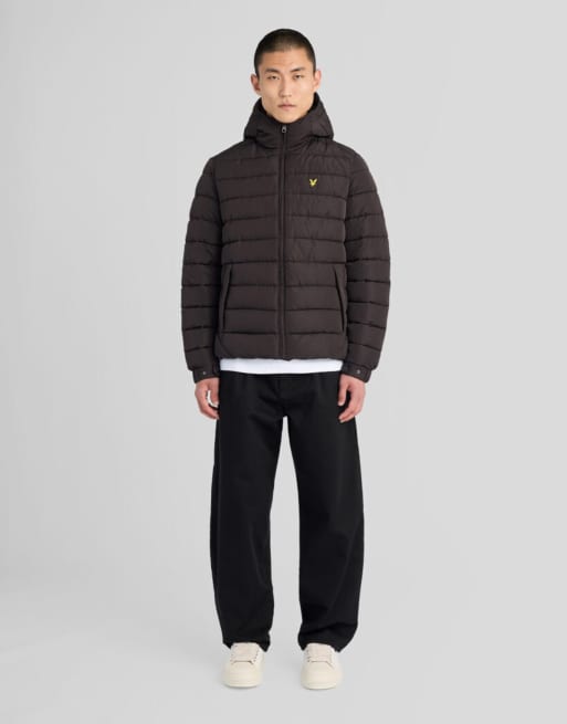 Lyle & Scott Mid jackets hooded quilted jacket in z865 jet black, 2 of 6