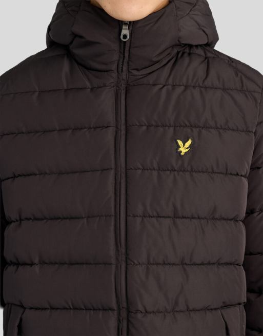 Lyle & Scott Mid jackets hooded quilted jacket in z865 jet black, 3 of 6