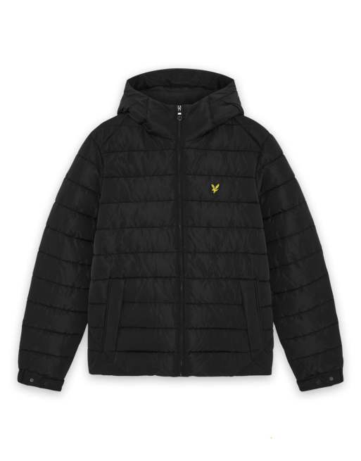 Lyle & Scott Mid jackets hooded quilted jacket in z865 jet black, 5 of 6