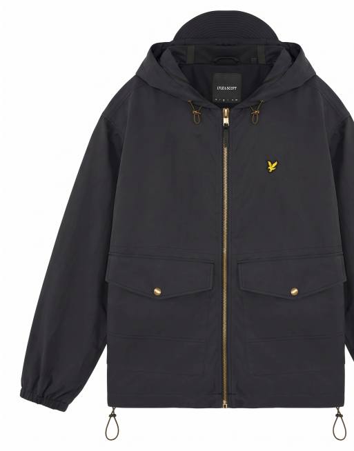Lyle & Scott Mid jackets hooded utility jacket in black, 5 of 5