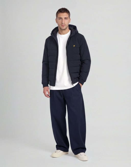 Lyle & Scott Mid jackets hybrid puffer windbreaker in z271 dark navy, 2 of 5