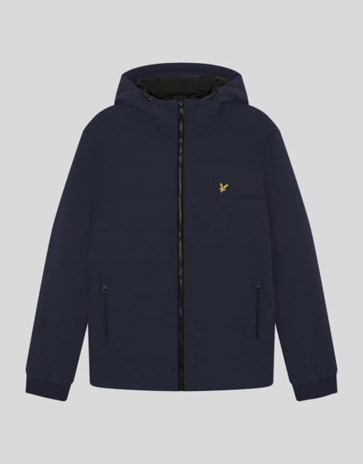 Lyle & Scott Mid jackets hybrid puffer windbreaker in z271 dark navy, 4 of 5