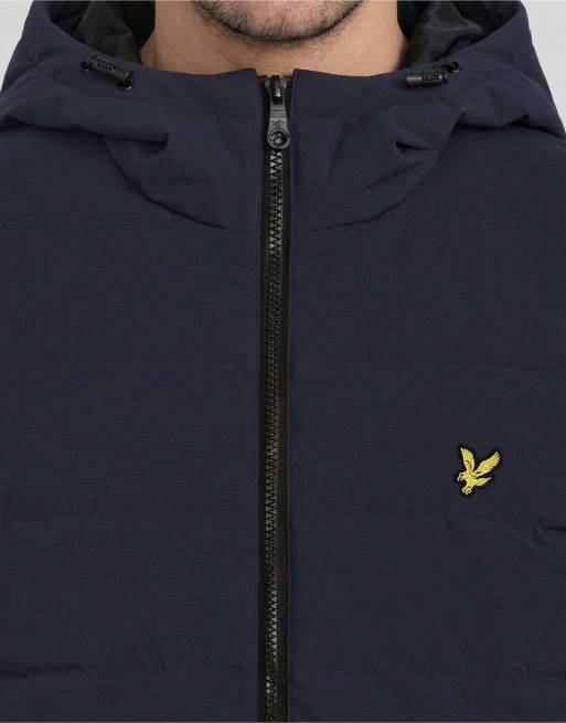 Lyle & Scott Mid jackets hybrid puffer windbreaker in z271 dark navy, 5 of 5