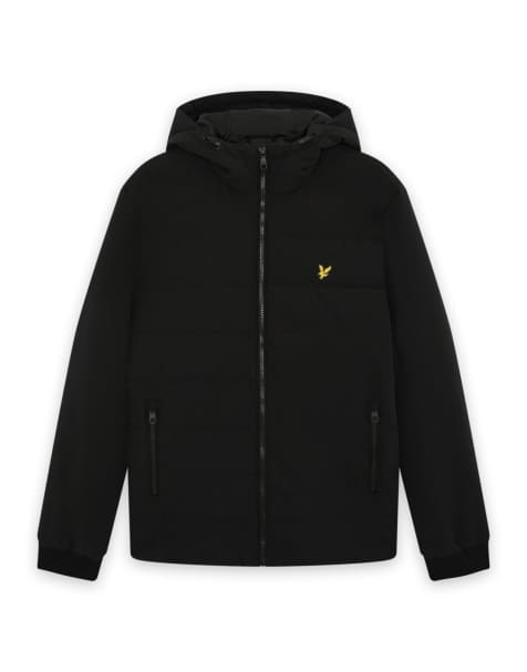 Lyle & Scott Mid jackets hybrid puffer windbreaker in z865 jet black - view 1