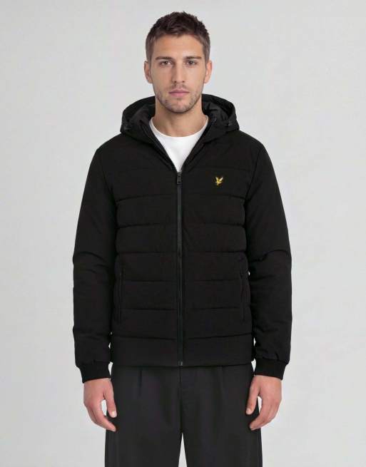 Lyle & Scott Mid jackets hybrid puffer windbreaker in z865 jet black, 2 of 6
