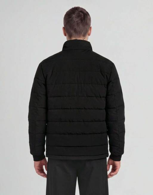 Lyle & Scott Mid jackets hybrid puffer windbreaker in z865 jet black, 4 of 6