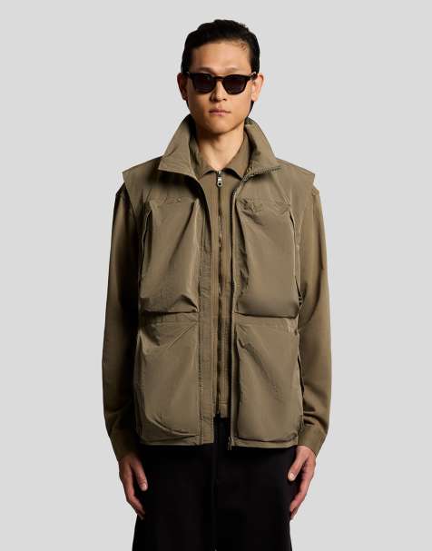 Lyle & Scott Mid jackets lightweight ripstop gilet in x569 khaki ash - view 1