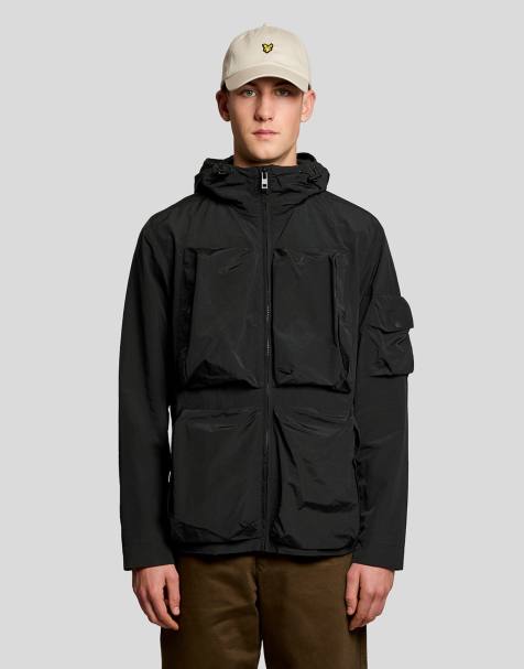 Lyle & Scott Mid jackets lightweight ripstop windcheater in z865 jet black - view 1