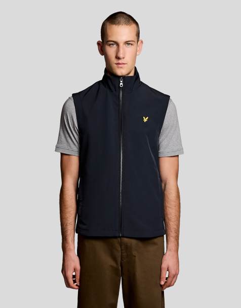 Lyle & Scott Mid jackets mesh back softshell funnel neck gilet in z271 dark navy - view 1
