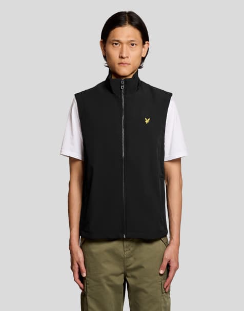 Lyle & Scott Mid jackets mesh back softshell funnel neck gilet in z865 jet black - view 1
