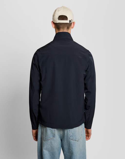Lyle & Scott Mid jackets mesh back softshell funnel neck jacket in z271 dark navy, 4 of 6
