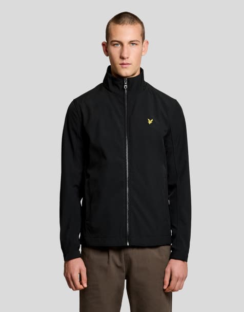 Lyle & Scott Mid jackets mesh back softshell funnel neck jacket in z865 jet black - view 1