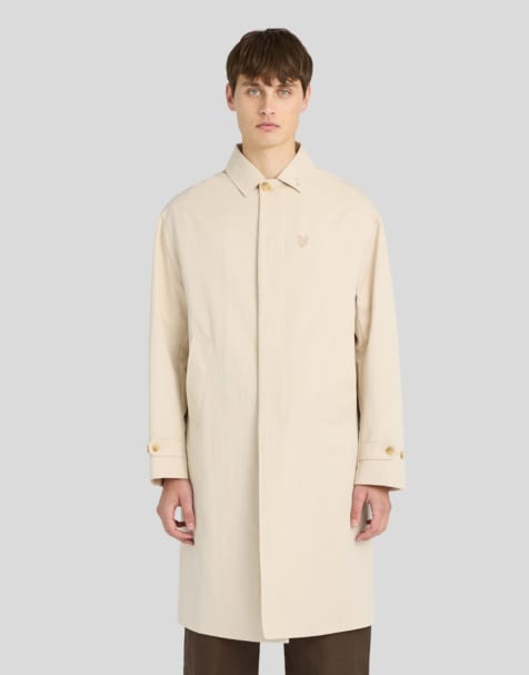 Lyle & Scott Mid jackets nylon cotton car coat in w668 stone dusk - view 1