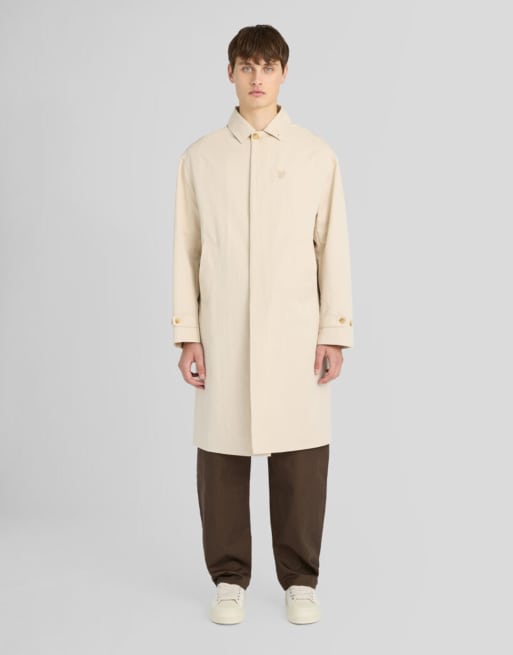 Lyle & Scott Mid jackets nylon cotton car coat in w668 stone dusk, 2 of 7