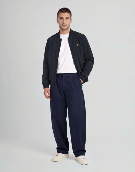 Lyle & Scott Mid jackets nylon padded bomber jacket in z271 dark navy, 2 of 5