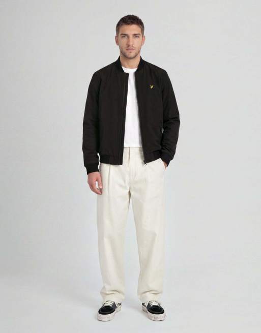 Lyle & Scott Mid jackets nylon padded bomber jacket in z865 jet black, 3 of 6