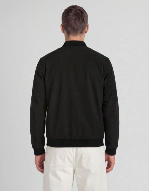 Lyle & Scott Mid jackets nylon padded bomber jacket in z865 jet black, 4 of 6