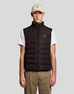 Lyle & Scott Mid jackets quilted gilet in z865 jet black