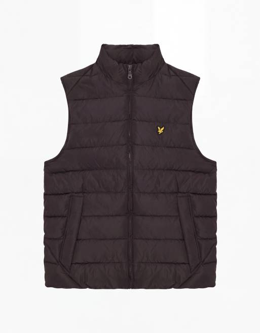 Lyle & Scott Mid jackets quilted puffer gilet in x087 saddle, 5 of 5