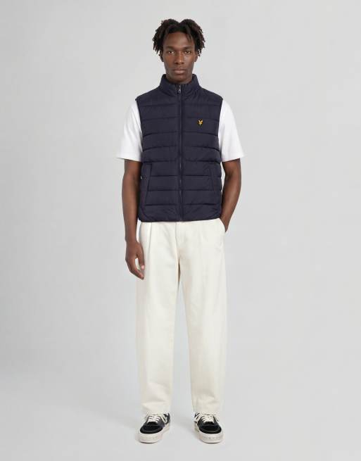 Lyle & Scott Mid jackets quilted puffer gilet in y050 blue night, 2 of 5