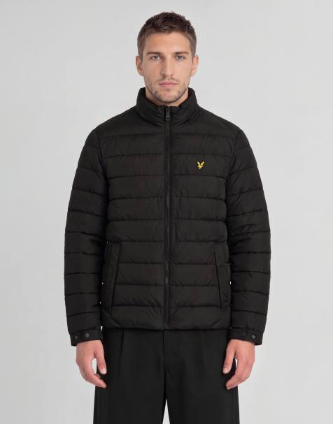 Lyle & Scott Mid jackets quilted puffer jacket in black - view 1