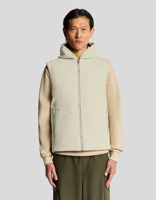 Lyle & Scott Mid jackets quilted shell gilet in  grey taupe 
