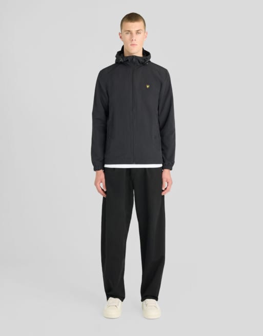 Lyle & Scott Mid jackets shield badge zip through jacket in z865 jet black, 2 of 5