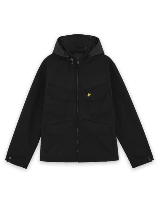 Lyle & Scott Mid jackets softshell field jacket in z865 jet black, 6 of 6