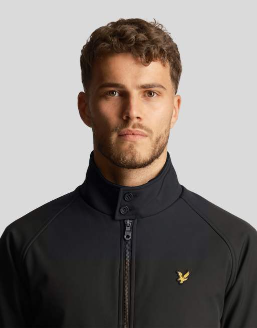 Lyle & Scott Mid jackets softshell harrington jacket in z865 jet black, 4 of 7
