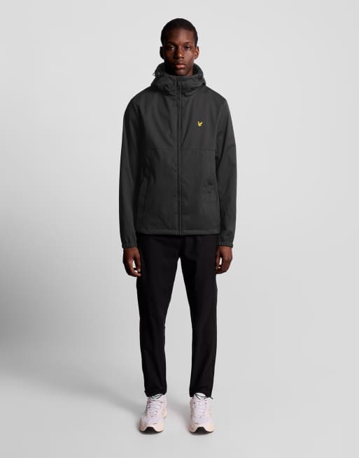 Lyle & Scott Mid jackets sports windbreaker full zip jacket in  jet black 