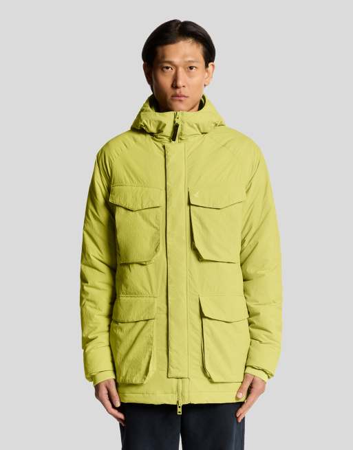 Lyle & Scott Mid jackets tactical wadded parka in  pale willow 