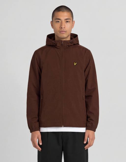 Lyle & Scott Mid jackets taped zip through hooded jacket in y302 dark cherry red, 2 of 6