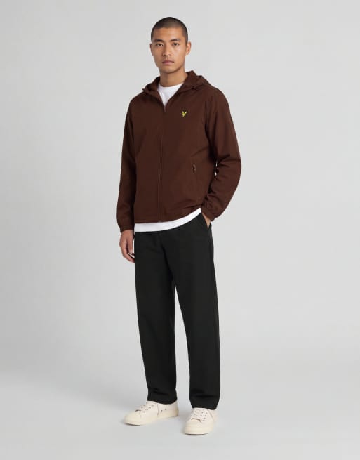 Lyle & Scott Mid jackets taped zip through hooded jacket in y302 dark cherry red, 3 of 6