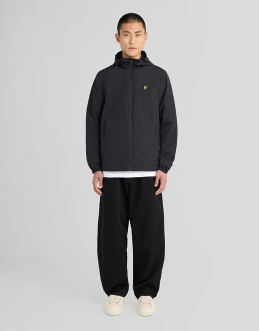 Lyle & Scott Mid jackets taped zip through hooded jacket in z865 jet black, 2 of 6