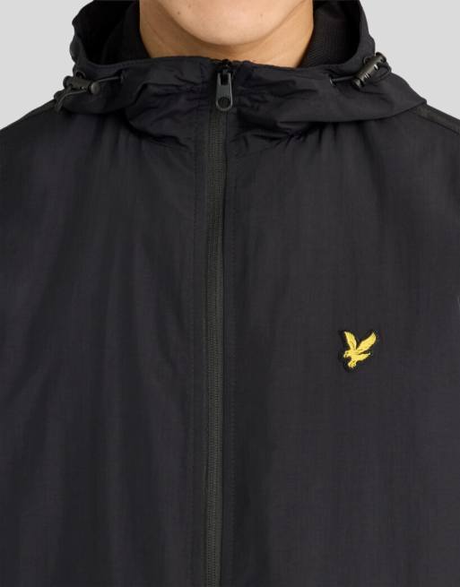Lyle & Scott Mid jackets taped zip through hooded jacket in z865 jet black, 3 of 6