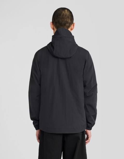 Lyle & Scott Mid jackets taped zip through hooded jacket in z865 jet black, 4 of 6