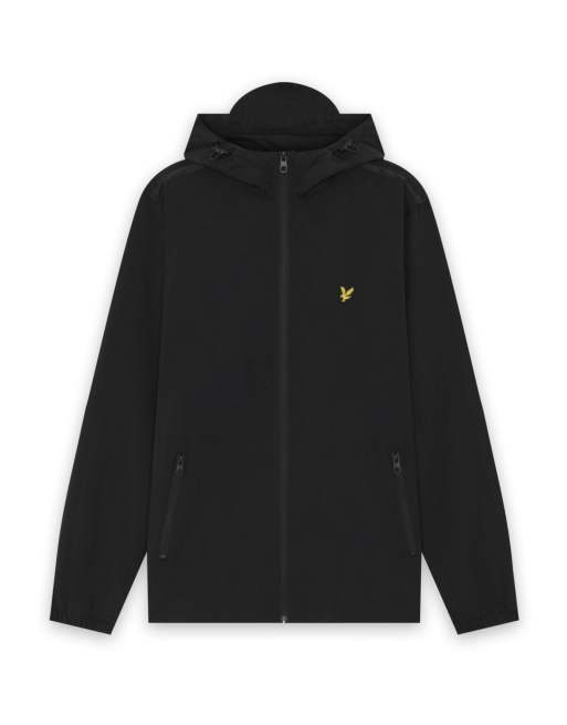 Lyle & Scott Mid jackets taped zip through hooded jacket in z865 jet black, 5 of 6