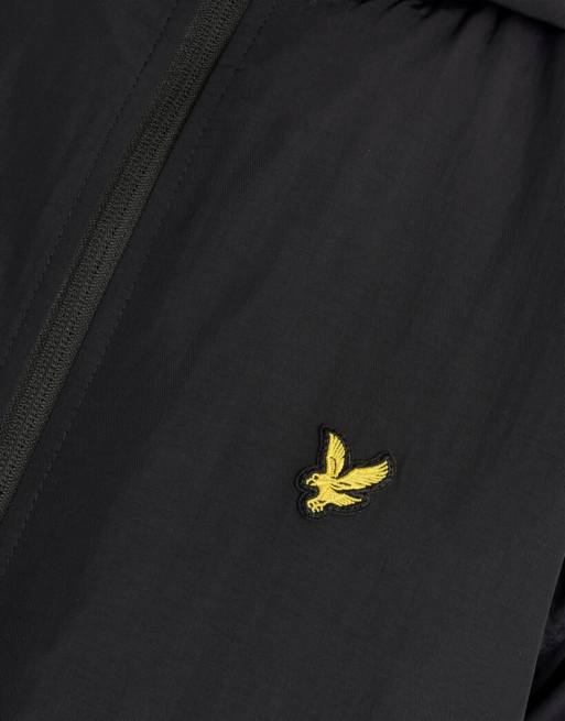 Lyle & Scott Mid jackets taped zip through hooded jacket in z865 jet black, 6 of 6