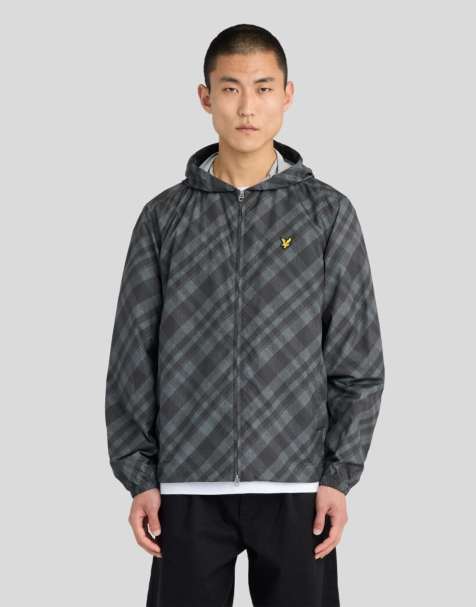 Lyle & Scott Mid jackets tartan hooded zip through jacket in z865 jet black - view 1
