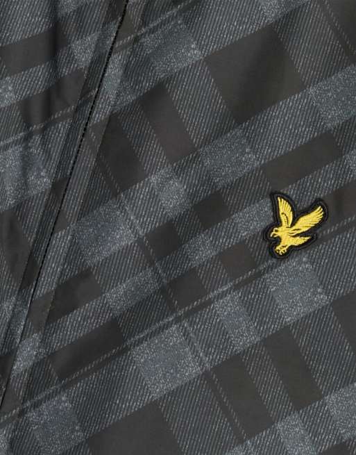 Lyle & Scott Mid jackets tartan hooded zip through jacket in z865 jet black, 6 of 6
