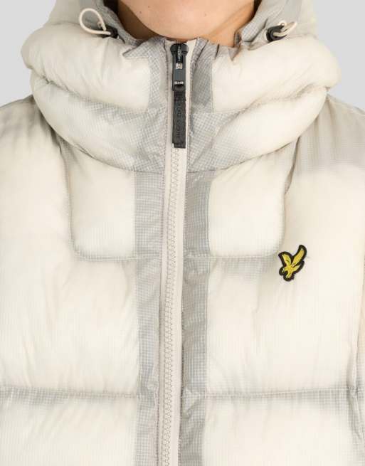 Lyle & Scott Mid jackets translucent puffer jacket in w503 putty, 3 of 7