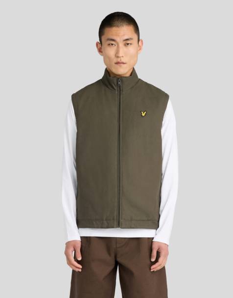 Lyle & Scott Mid jackets wadded canvas gilet in y321 shadow slate - view 1