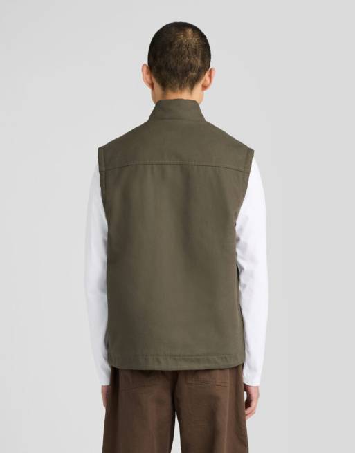 Lyle & Scott Mid jackets wadded canvas gilet in y321 shadow slate, 4 of 6