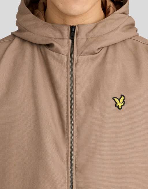 Lyle & Scott Mid jackets wadded canvas zip through jacket in y324 muted walnut brown, 3 of 6