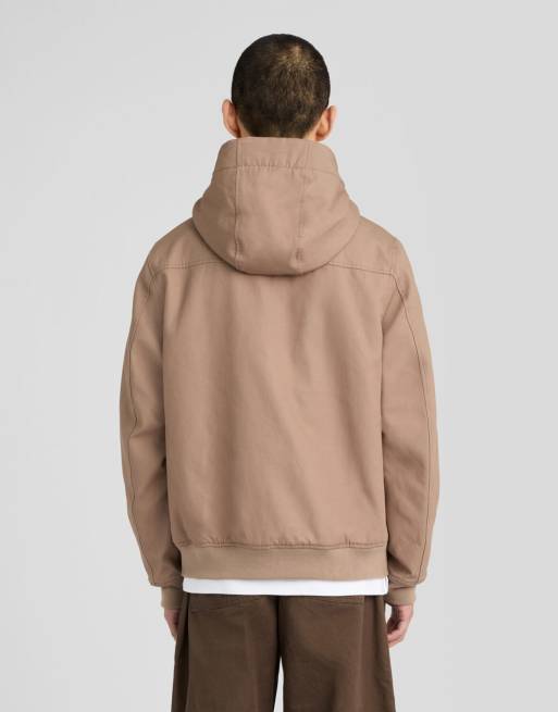 Lyle & Scott Mid jackets wadded canvas zip through jacket in y324 muted walnut brown, 4 of 6